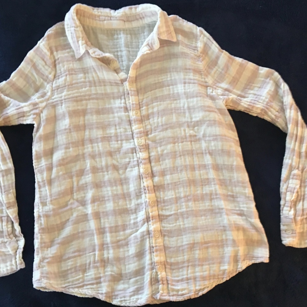 CP Shades Cotton Striped Shirt Dusty Rose Small